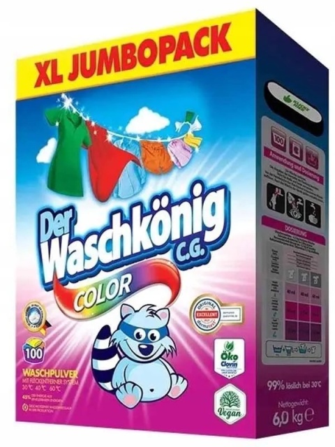 Der Waschkonig Color 6kg proszek do prania tkanin kolorowych 100P