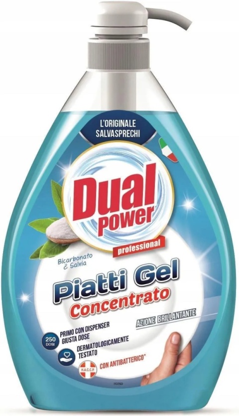 Dual Power Bicarbonato & Salvia 1l Skoncentrowany płyn do naczyń Soda i szałwia