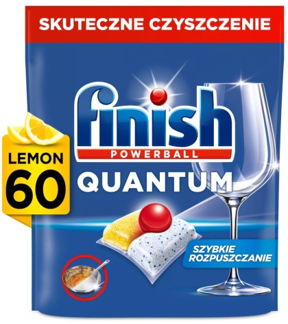 Finish Powerball Quantum Lemon All in 1 Kapsułki do zmywarki 60szt