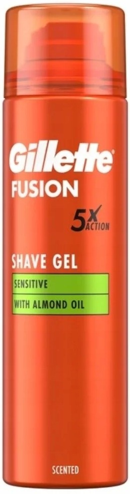 Gillette Fusion 5 Sensitive Żel do golenia z olejkiem migdałowym 200 ml