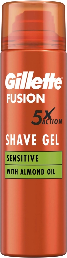 Gillette Fusion 5 Sensitive Żel do golenia dla skóry wrażliwej z olejkiem migdałowym 240 ml