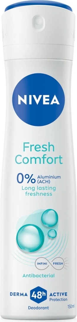 Nivea Fresh Comfort Woman 0% ALU 48H Dezodorant dla kobiet spray 150 ml