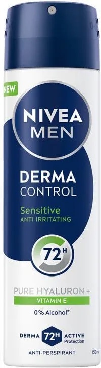 Nivea Men Derma Control Sensitive Anti Irritating 72h Antyperspirant dla mężczyzn Spray 150ml