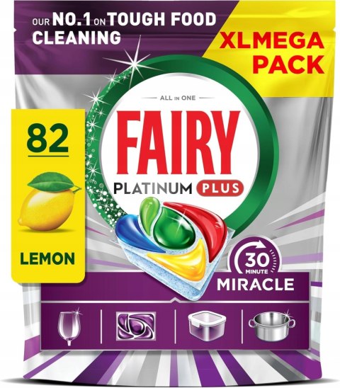 Fairy Platinum Plus All In One Lemon 82 szt Kapsułki do zmywarki