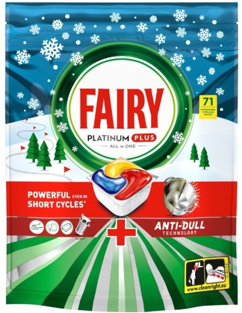 Fairy Platinum Plus Lemon All in One Anti-Dull 71 szt. Kapsułki do zmywarki