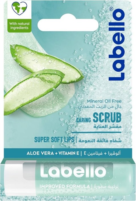 Labello Caring Scrub Aloe Vera 48 g Peelingująca pomadka do ust