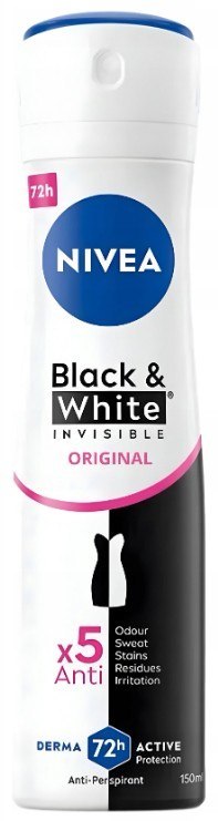 NIVEA Black & White Invisible Original 72h 150ml Antyperspirant damski