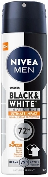 Nivea Black & White Invisible Ultimate Impact 150 ml Antyperspirant męski