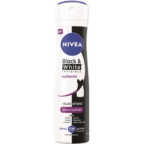 Nivea Black&White Invisible Authentic 72h 150ml Antyperspirant spray damski