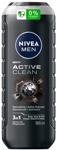 Nivea Men Active Clean 3in1 500 ml Żel pod prysznic dla mężczyzn