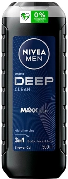Nivea Men Deep Clean 3in1 500 ml Żel pod prysznic dla mężczyzn