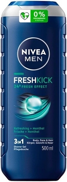 Nivea Men Fresh Kick 3in1 500 ml Żel pod prysznic dla mężczyzn