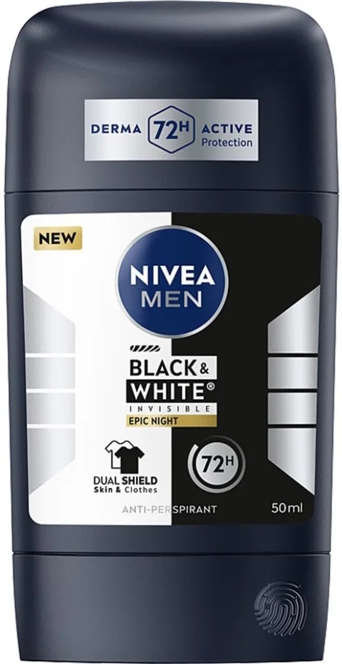 Nivea Men Black & White Invisible Epic Night 50ml Antyperspirant w sztyfcie