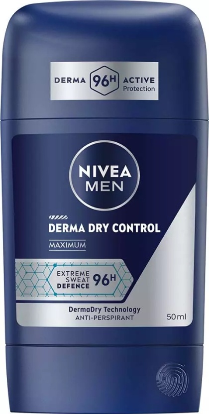 Nivea Men Derma Dry Control Maximum 96H 50 ml Antyperspirant męski sztyft