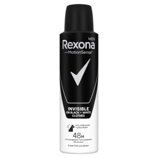 Rexona Men Invisible Black & White 150ml Antyperspirant spray męski 48h