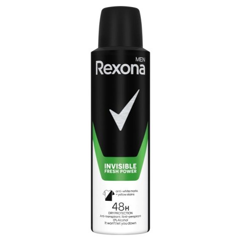 Rexona Men Invisible Fresh Power 48H 150ml Antyperspirant męski w aerozolu