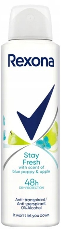 Rexona Woman Stay Fresh Blue Poppy & Apple Antyperspirant dla kobiet spray 150ml